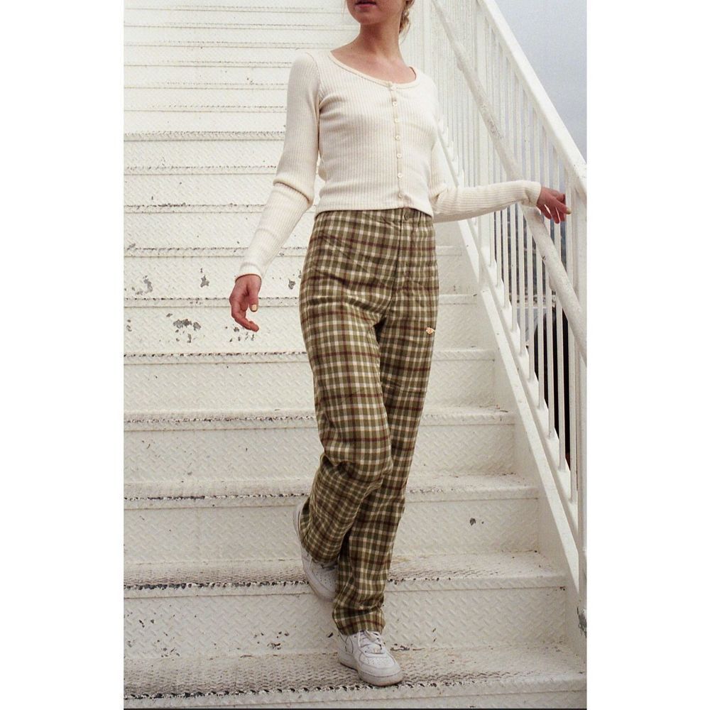 Brandy Melville USA Tilden Green Plaid Pants OS